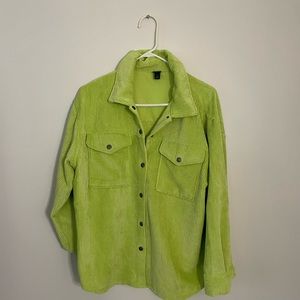 Green corduroy shacket. Women’s size Medium.